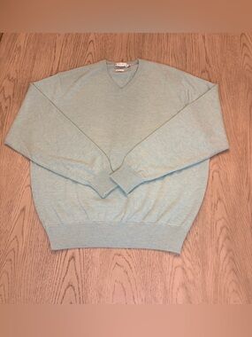 Peter Millar Men’s Crown Heritage V-Neck Cashmere Light Blue Sweater Size L